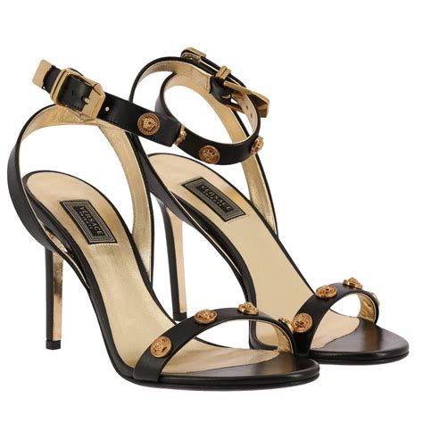 black versace sandals|versace heel sandals.